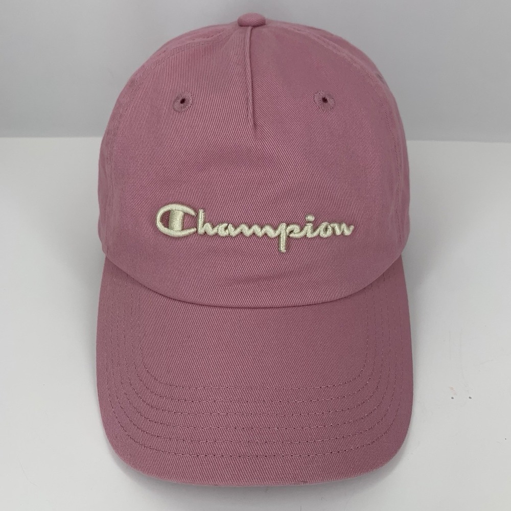 Champion Hat Pink Adjustable Strap Unstructured Cotton Athletic Baseball Cap